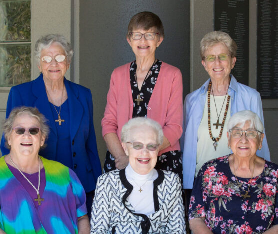 2023 Jubilee in Belmont Calif. Pictured sitting Sisters Cathy Waldron Roseanne Murphy Natalia Carrasco standing Yvonne Bondi Kathryn Keenan and Phyllis DAnna