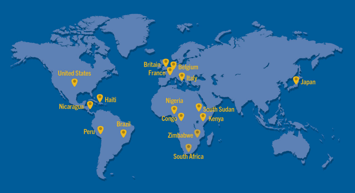 Map of SNDdeN locations