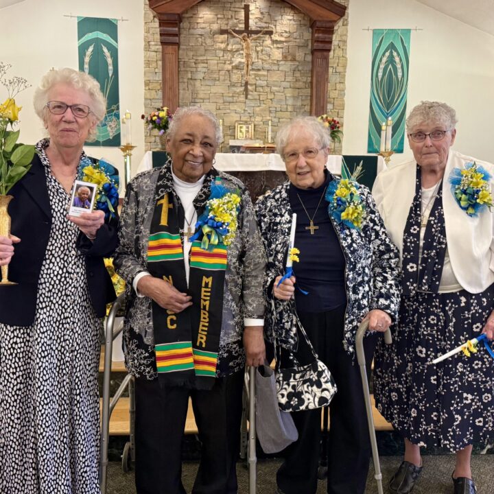 Jubilarian Sisters Maureen O’Brien, Josita Colbert, Maureen Toomey, and Claire Pierz, SNDdeN Windsor Jubilee 2026 2