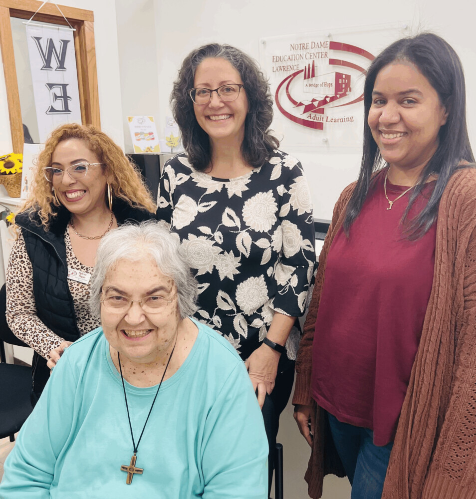 Sister Pauline Raposo, SNDdeN with her co-workers at NDEC-L.