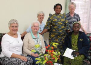 PACE Team Sisters (sitting L to R) Jo Ann Flora, Evelyn McKenna, Marie Dominique Lukowo, (standing L to R) Margaret Lanen, Anaclette Swana, Maureen O'Brien PACE Team Sisters (sitting L to R) Jo Ann Flora, Evelyn McKenna, Marie Dominique Lukowo, (standing L to R) Margaret Lanen, Anaclette Swana, Maureen O'Brien
