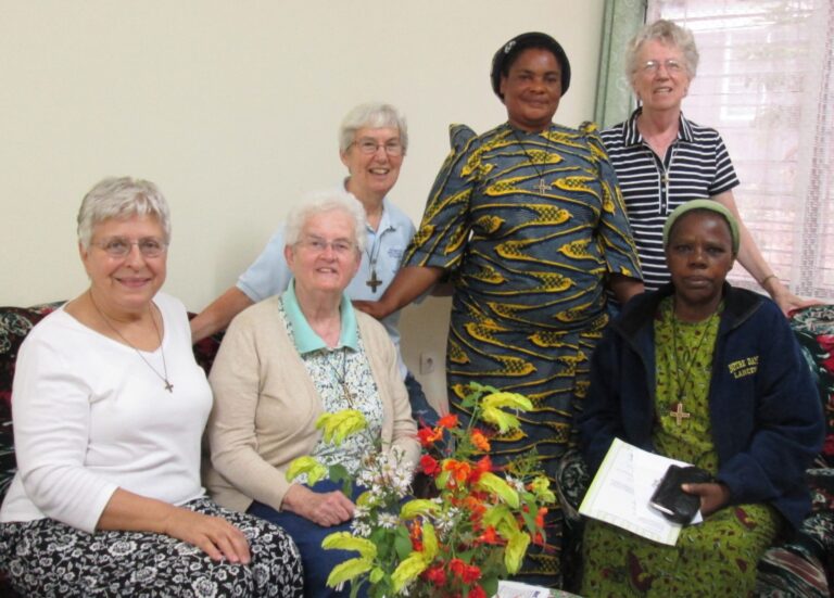 PACE Team Sisters (sitting L to R) Jo Ann Flora, Evelyn McKenna, Marie Dominique Lukowo, (standing L to R) Margaret Lanen, Anaclette Swana, Maureen O'Brien