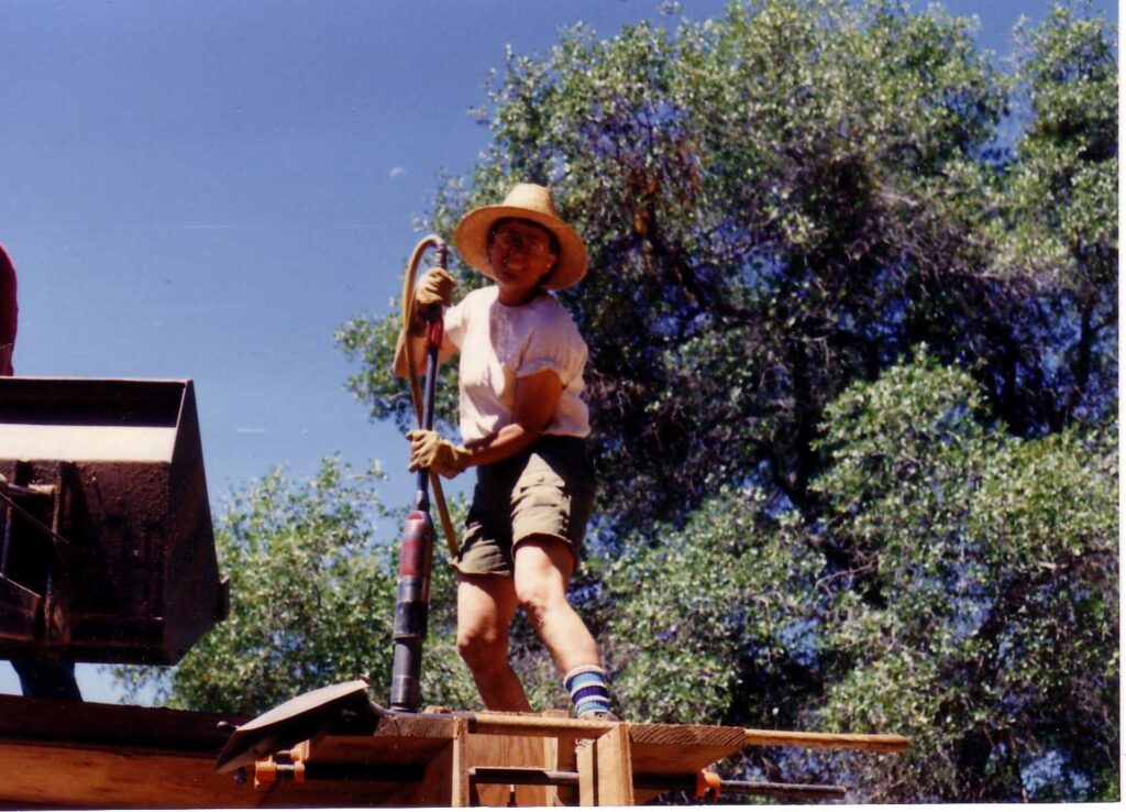 Sister Phil D'Anna building the Zen Monastery.