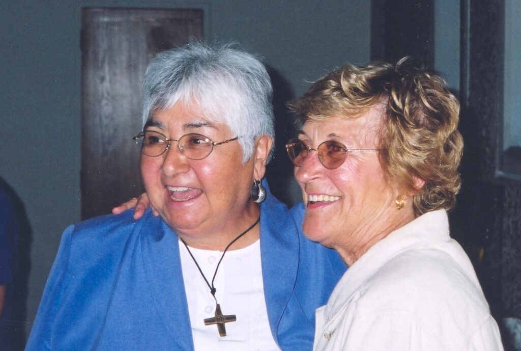 Sister Natalia Carrasco, SNDdeN, with a high school friend.