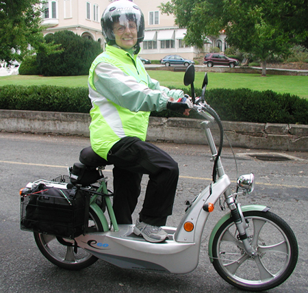 Sister Phil D'Anna on her electric scooter.