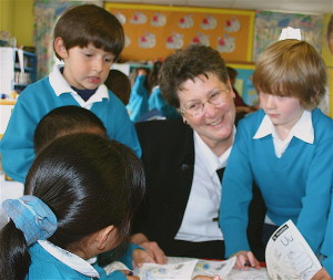 Sr. Maureen with students