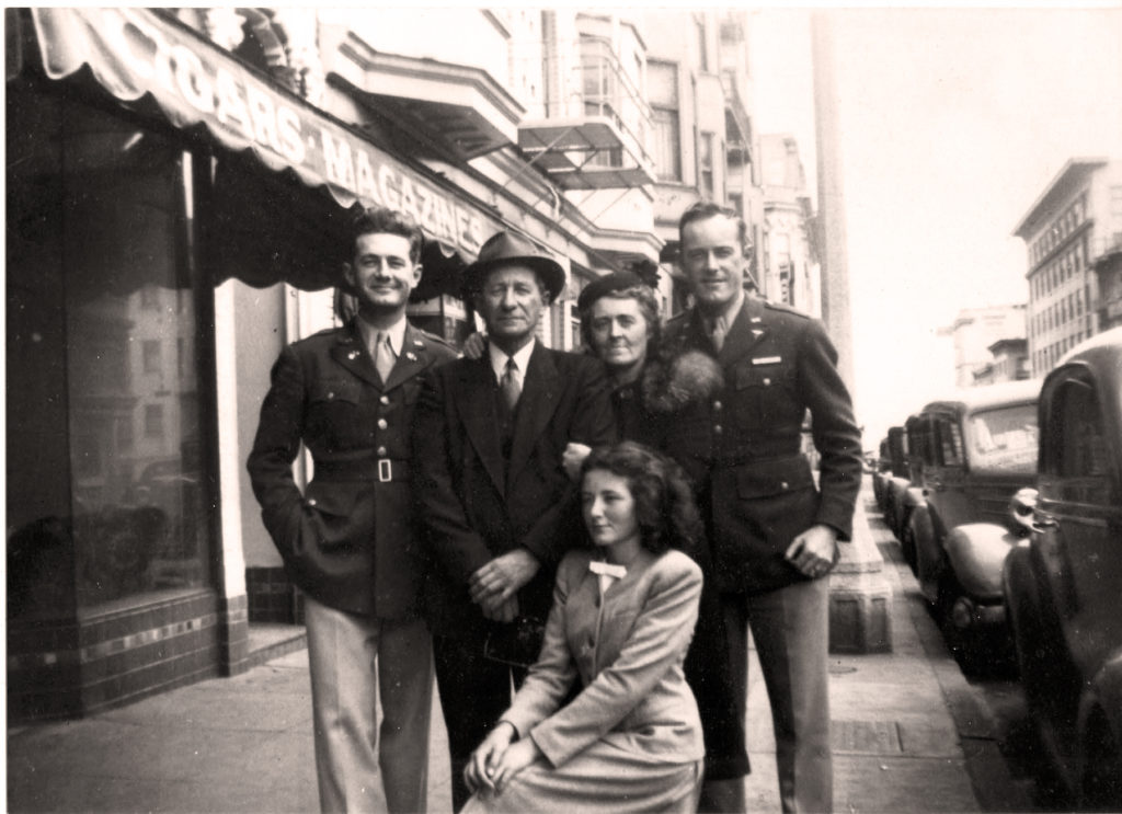 Barbara in 1945 (front) with L-R: brother Harry, her father, Jim, mother Katie, and brother Jim.