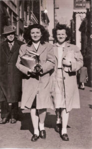 SR KavanaughBarbara with friend on Market St SF 1947