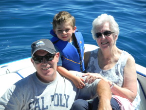 "Aunt Mer" with a nephew and grandnephew.