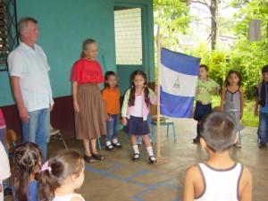 Sr. Sandy at a school in Nicaragua.