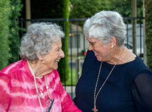 Sr. Barbara shares a laugh with her aunt, Madeline Barrington.