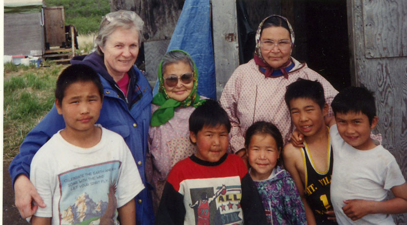 Sister Julie Marie Thorpe, SNDdeN, while ministering in Alaska