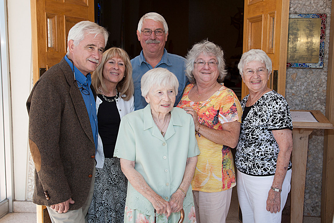 Sr. Barbara Hamm with family and friends at her 70th Jubilee celebration in 2014