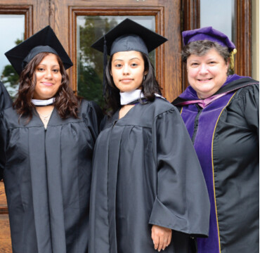Trinity Washington University President Patricia McGuire and students.