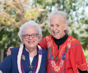 Sister Sandy Price (right) with Sister Christina Trudeau, a fellow Montessori educator, in 2018.