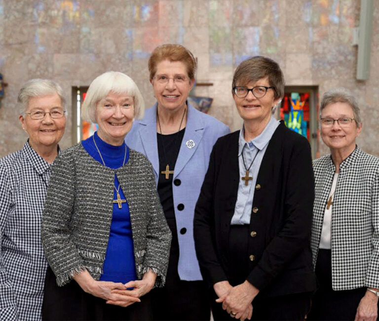 leadership-team Members of the U.S. East-West Province Leadership Team pictured left to right are: Ginny Scally, SNDdeN, Maria Delaney, SNDdeN, Patricia O'Brien, SNDdeN, Kathryn Keenan, SNDdeN, Roberta Rzeznik, SNDdeN
