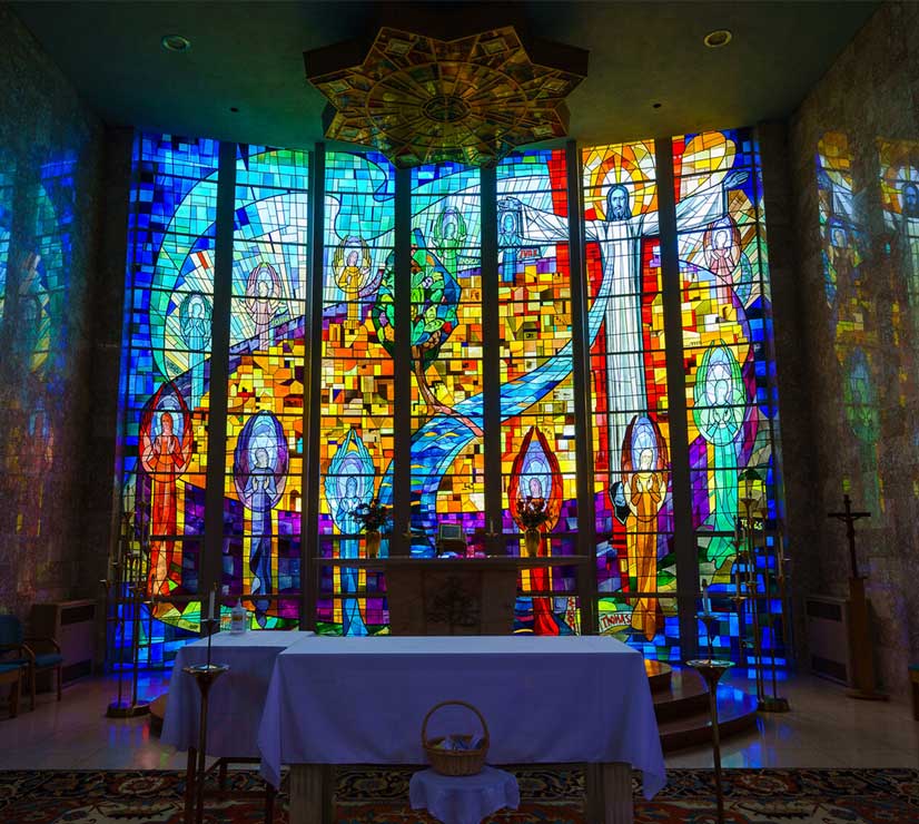 stained glass spirituality center small