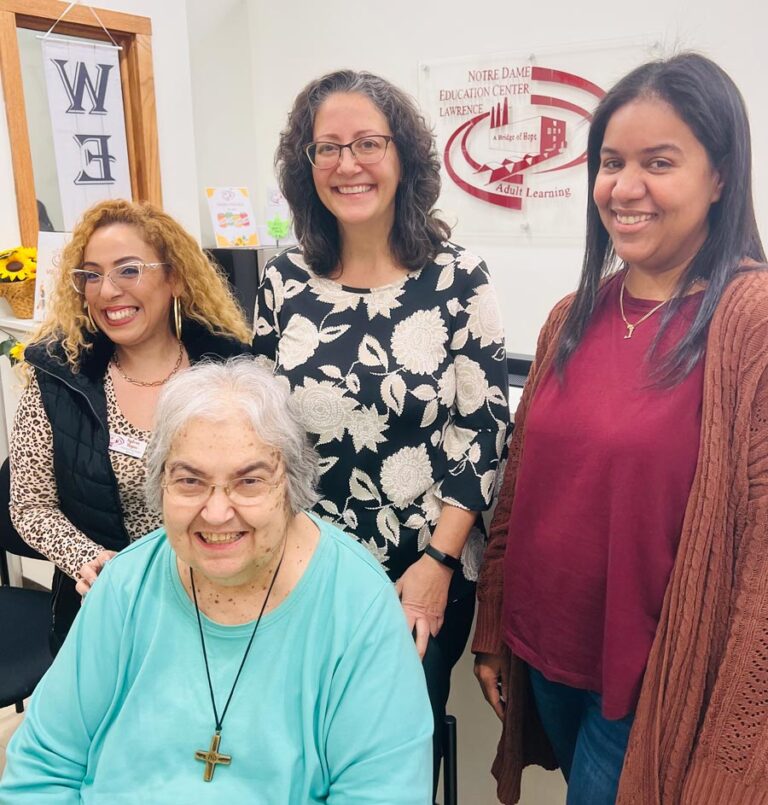 1997 NDEC Lawrence Staff and Sister Pauline Raposo, SNDdeN (Buisness Manager)