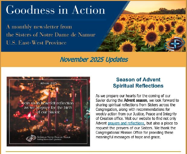 November 2025 – Goodness in Action Newsletter for US EW Sisters
