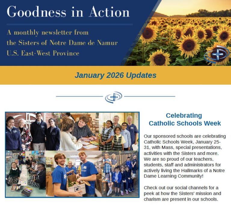 GA January 2026 screenshot Goodness in Action newsletter for January 2026 front page
