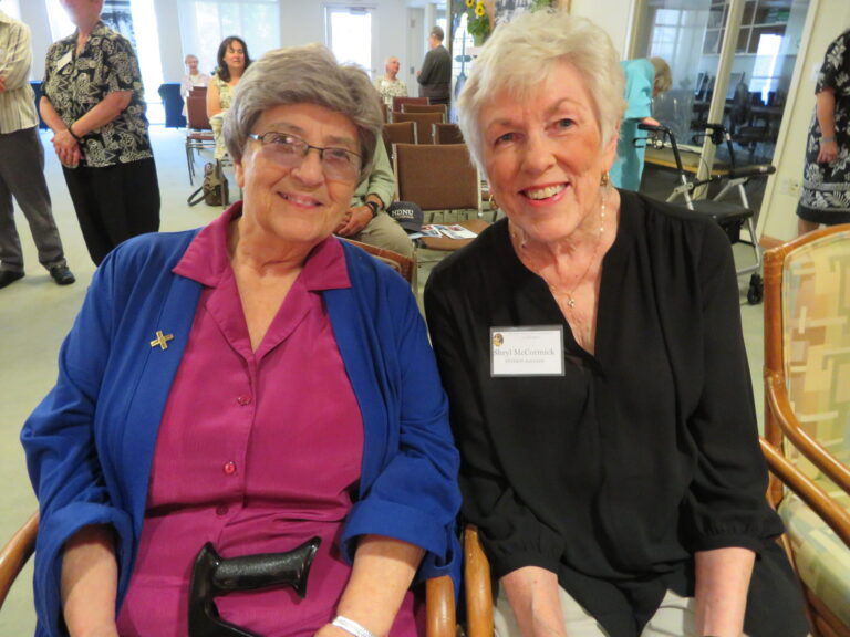 Canonization Anniversary Ann Carmel Badalamente SNDdeN with SNDdeN Associate Shyrl McCormick