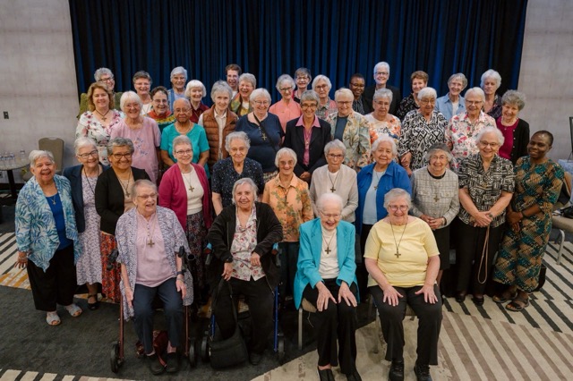 group photo of Sisters of Notre Dame de Namur attending the luncheon