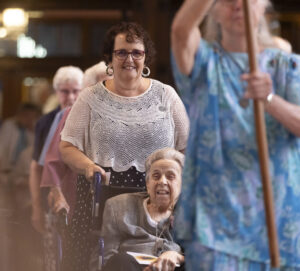 E Sr Madeline Carrabino and Deb Ducharme walking down church aisle Emmanuel Jubilee 2026